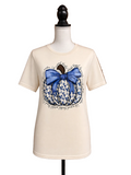 Blue Floral Pumpkin Tee