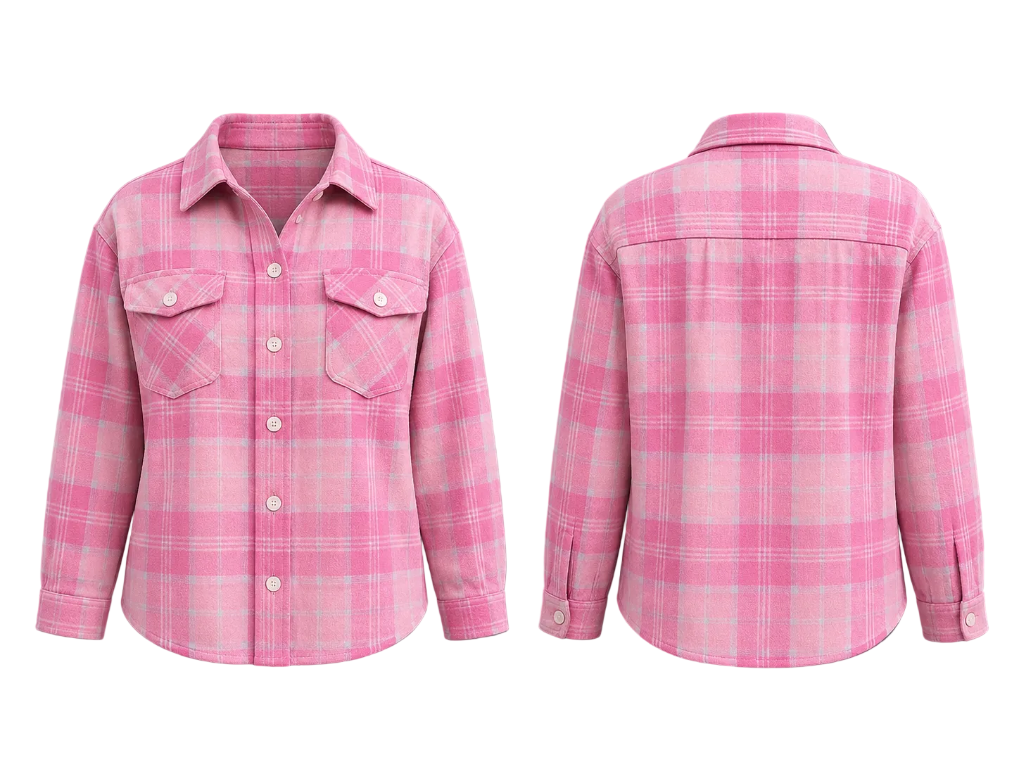 PINK PRIMA PLAID SHIRT
