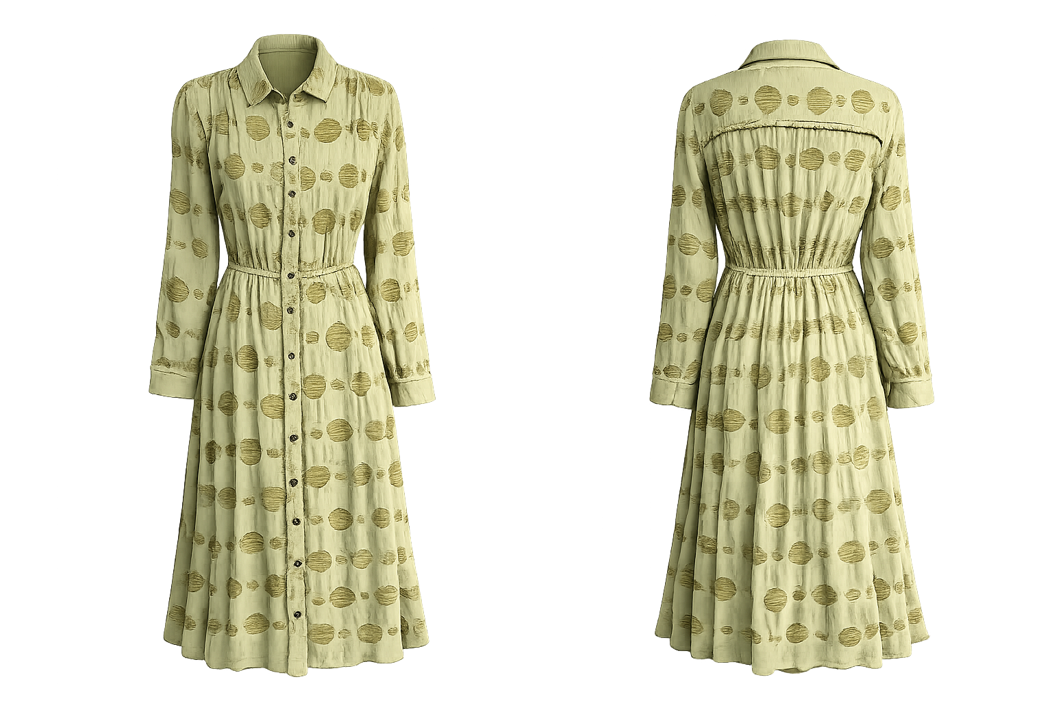 Olive Washed Solid Dotted