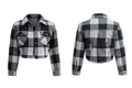 Black Crop Plaid Jacket