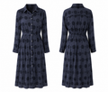 Navy Washed Solid Dotted