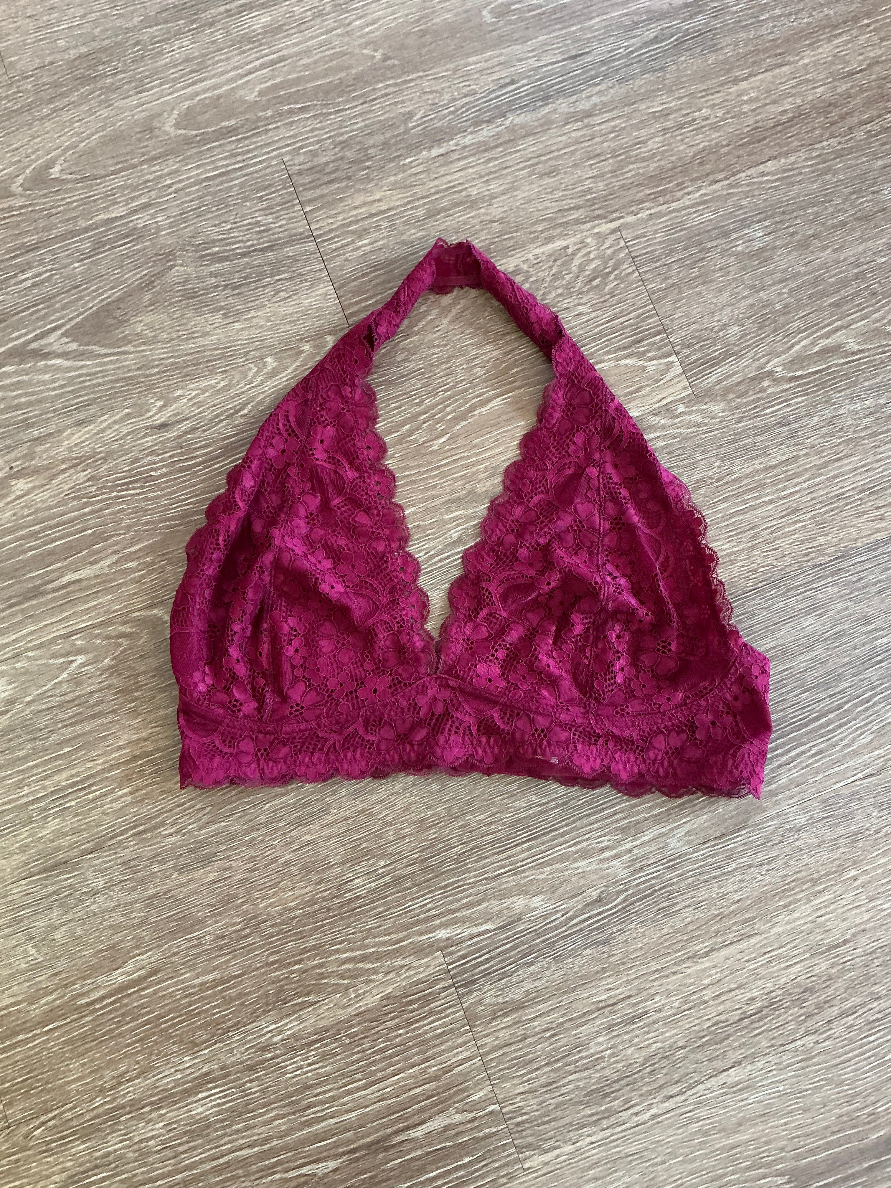 Berry Lace Halter Bralette