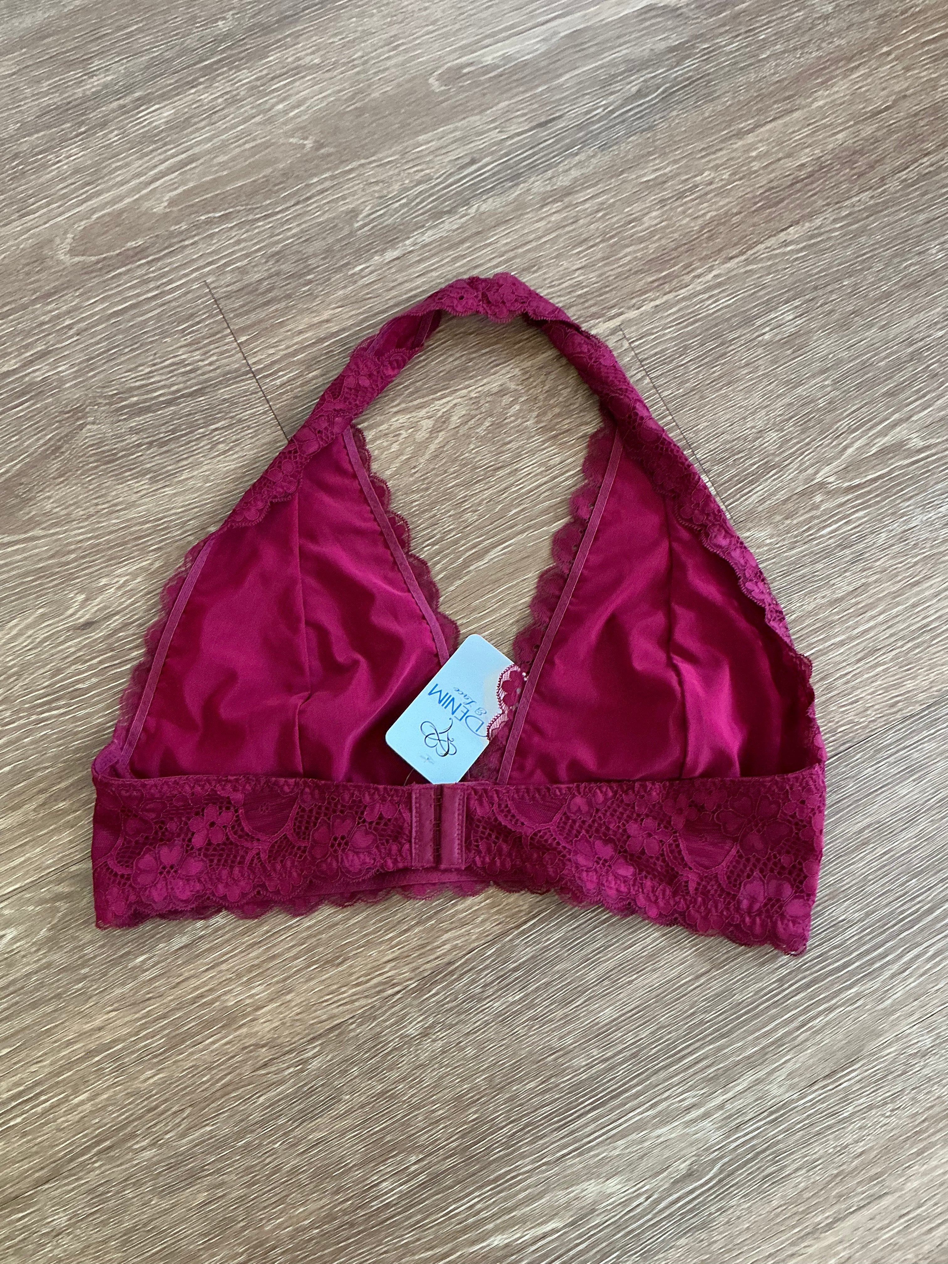 Berry Lace Halter Bralette