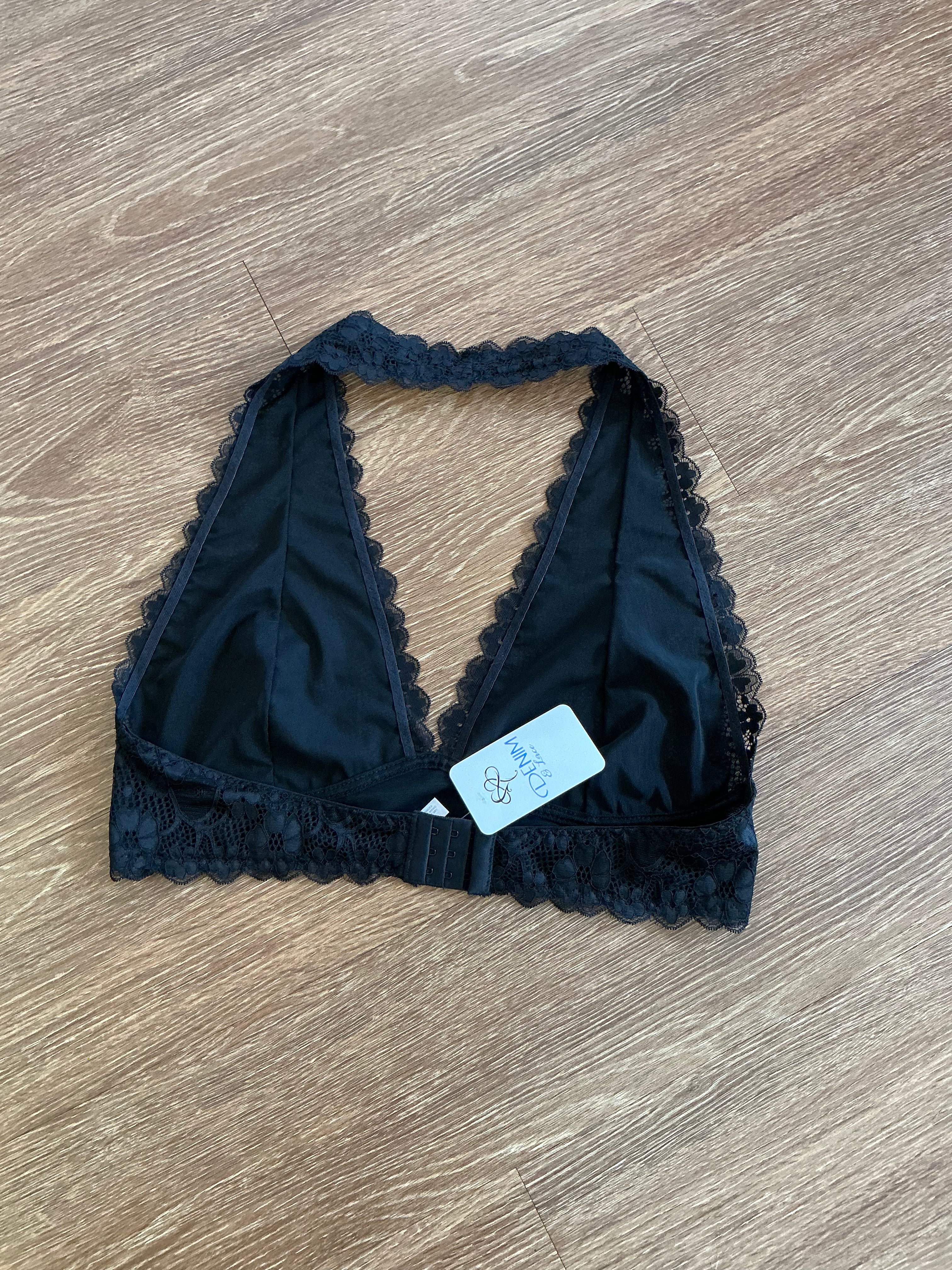 Black Lace Halter Bralette