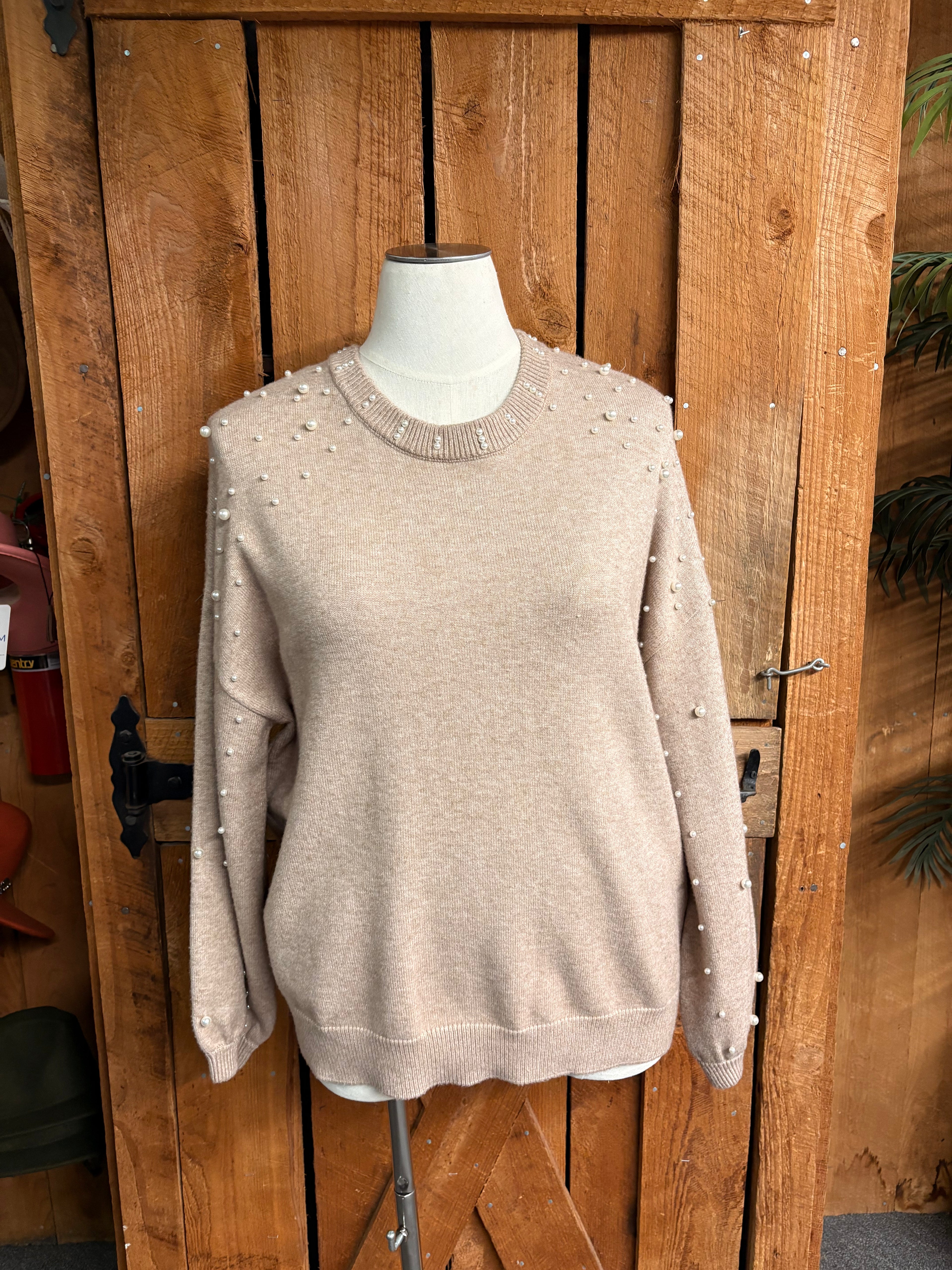 Smoke Gray Pearl Sweater