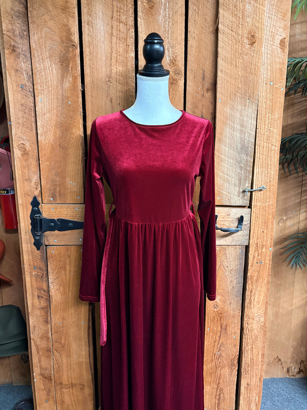 Red Velvet Maxi Dress