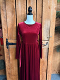 Red Velvet Maxi Dress