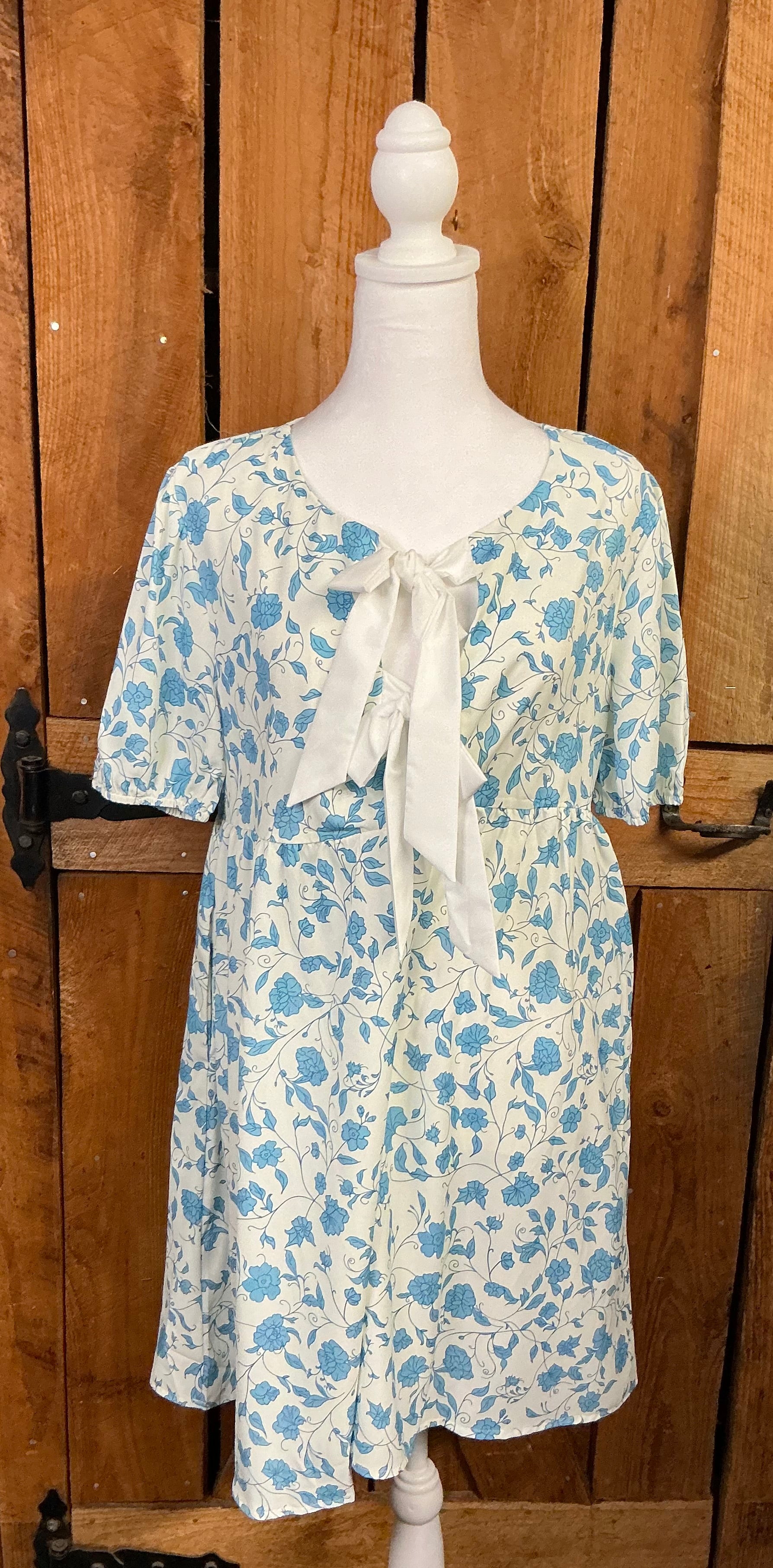 Sky Blue Floral Dress
