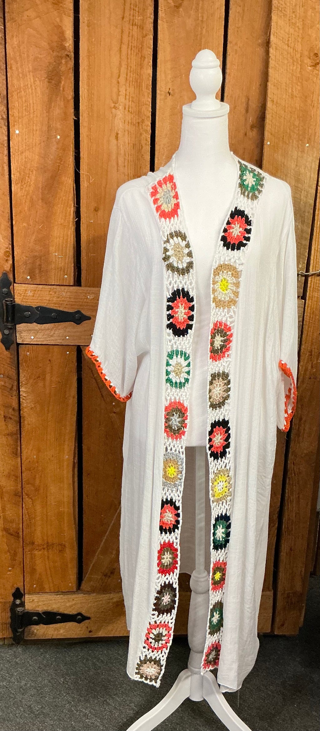 White Floral Cardigan