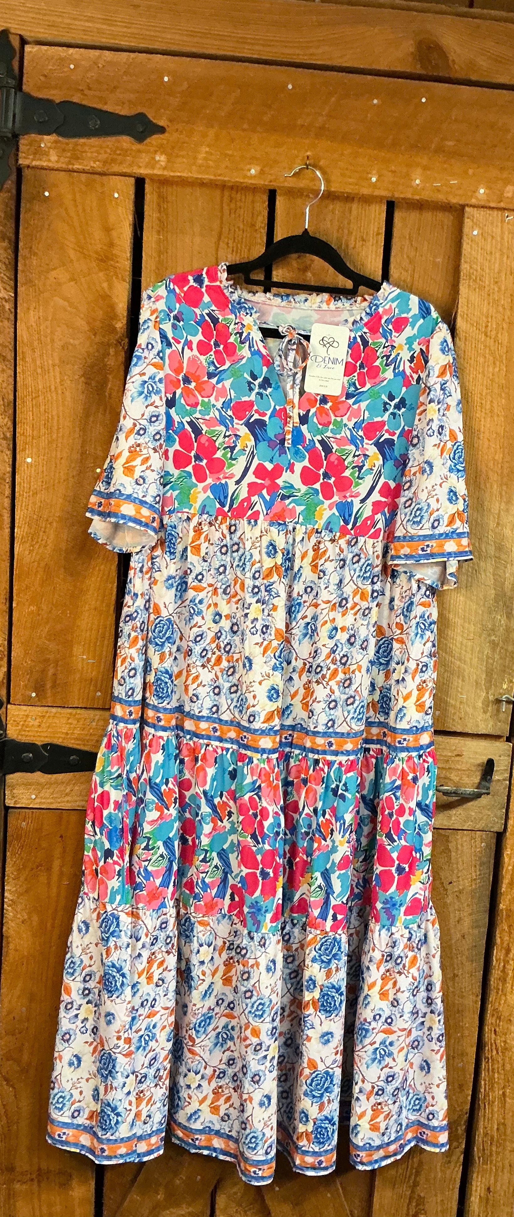 Blue Mixed Floral Dress