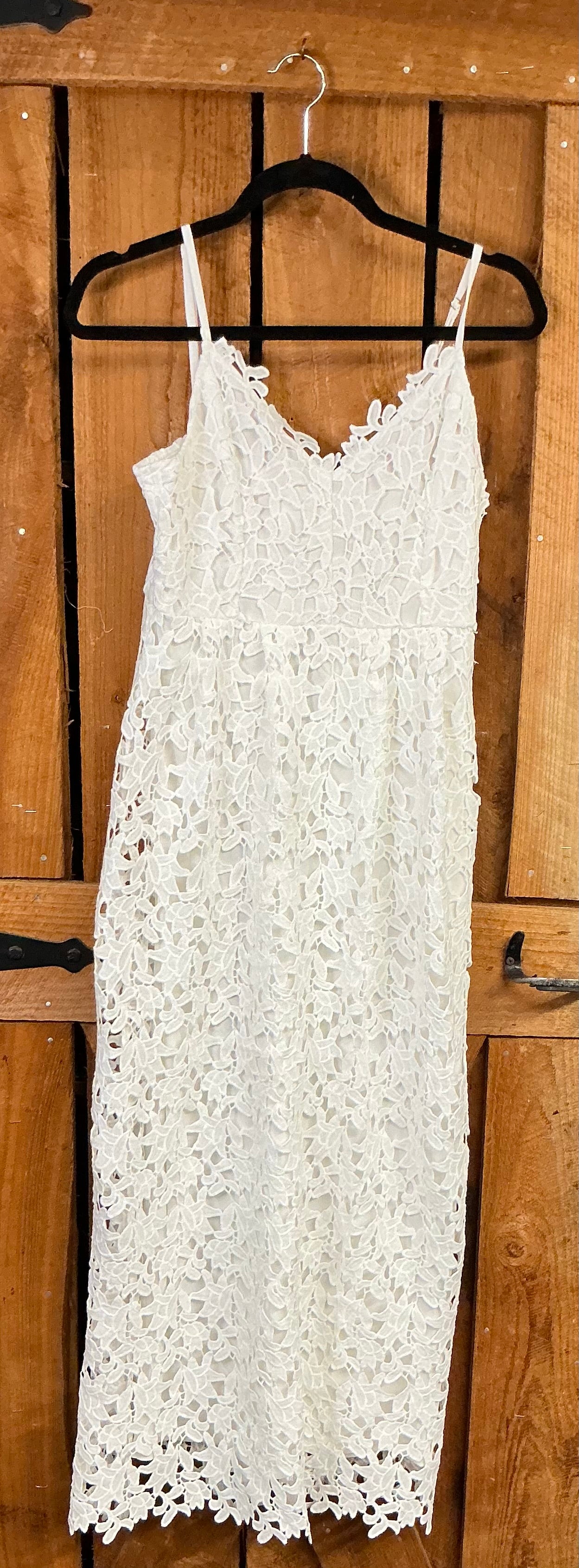 White Cotton Lace Maxi