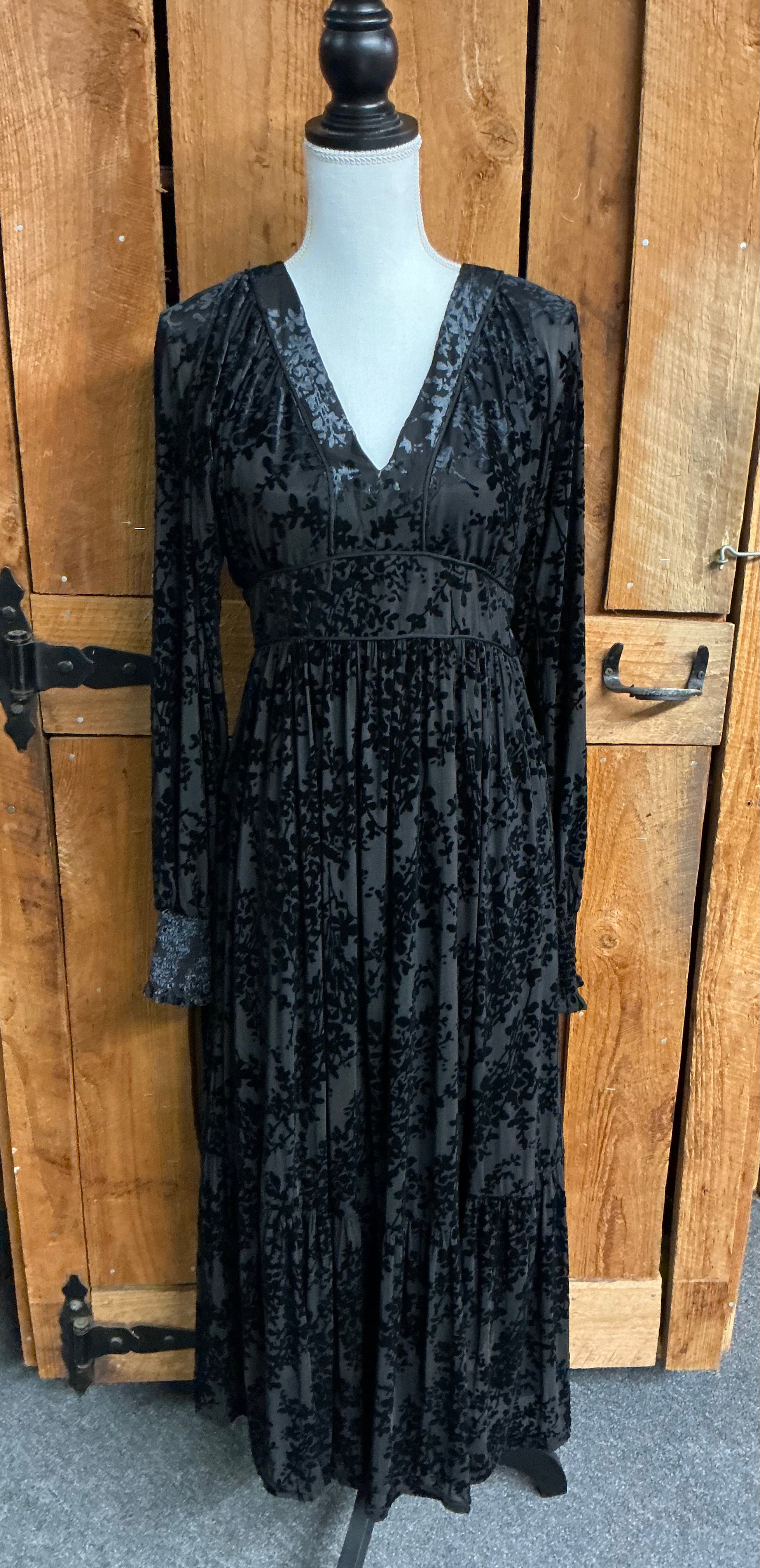 Black Burnout Maxi Dress