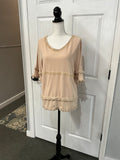 Khaki Boho V Neck