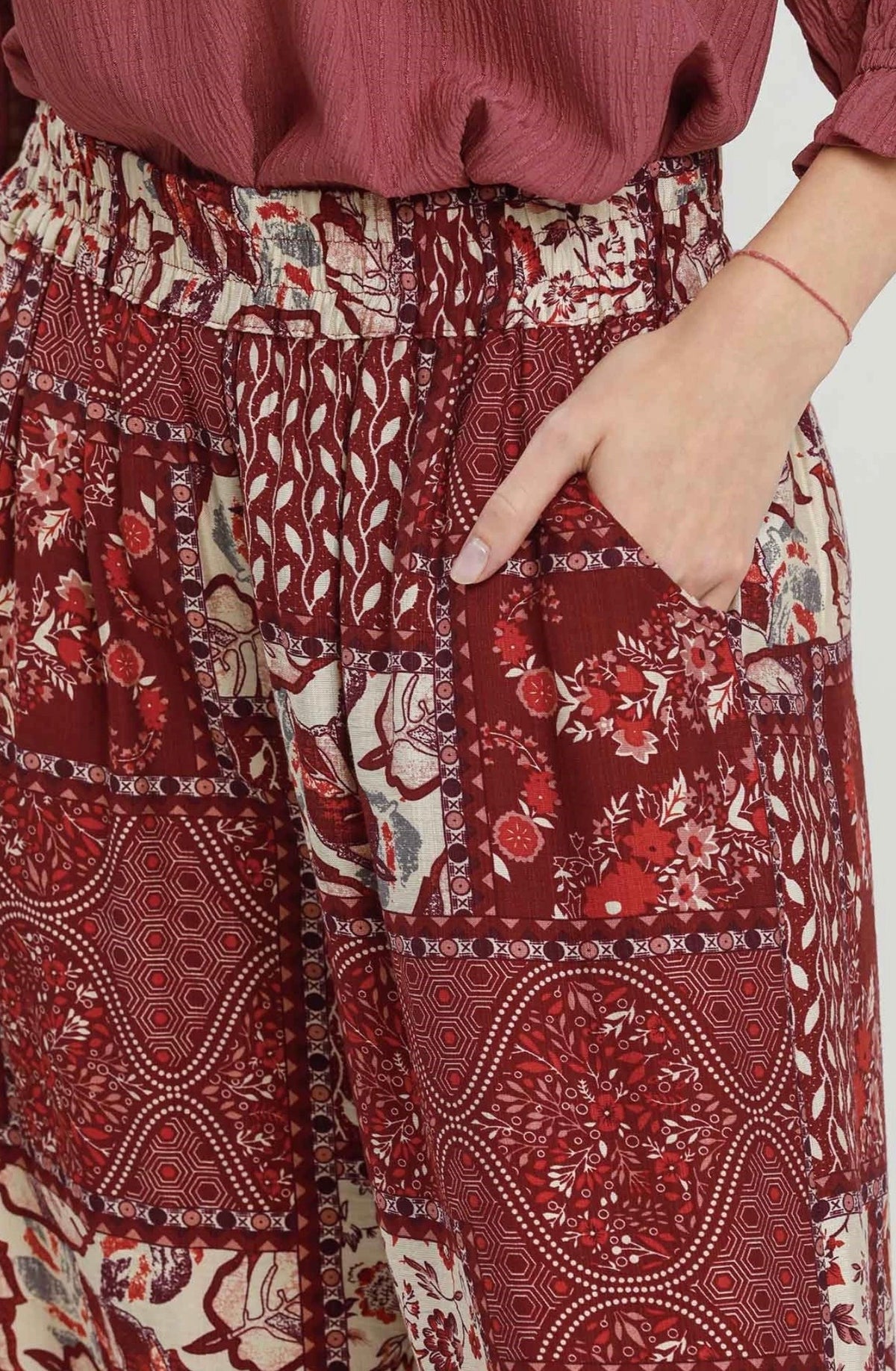 D1316 WINE MIX PANTS