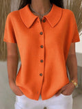 Orange Polo Collar Waffle