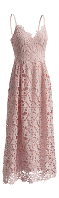 Pink Cotton Lace Maxi