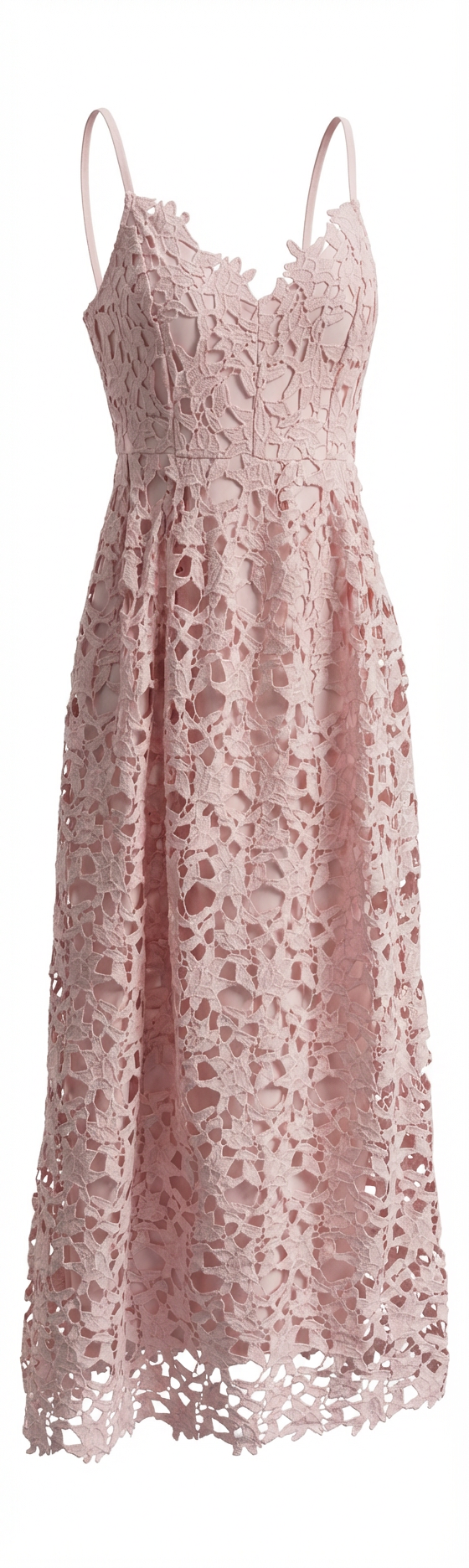 Pink Cotton Lace Maxi