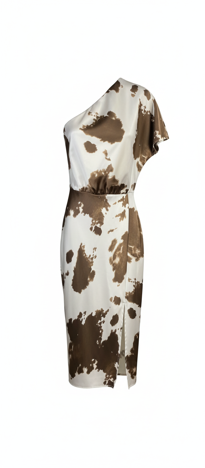 Satin One Shoulder Dress