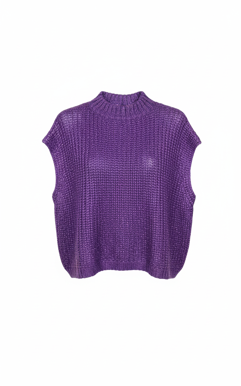 Purple Metallic Sweater