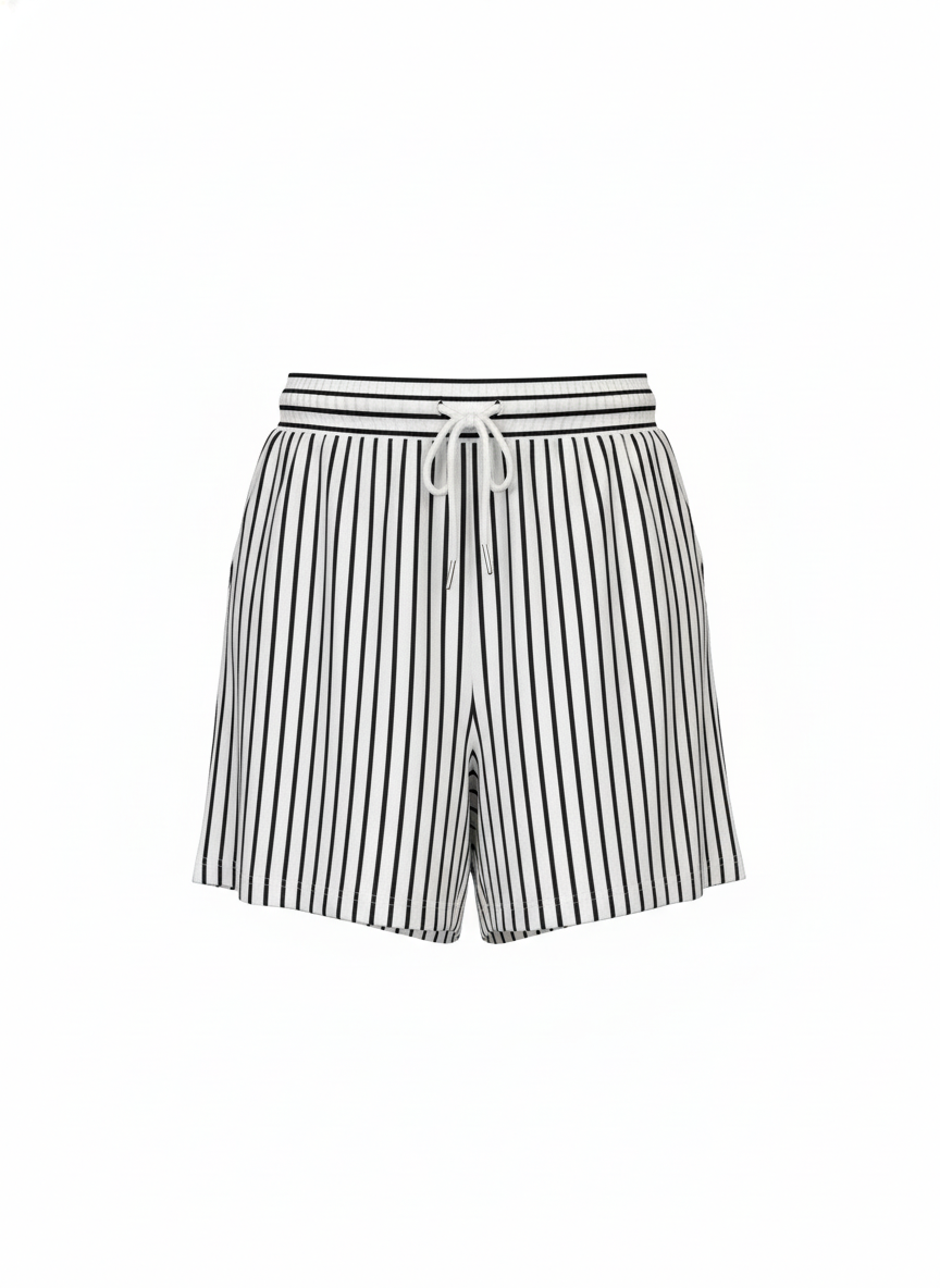 Black Strip Short Set