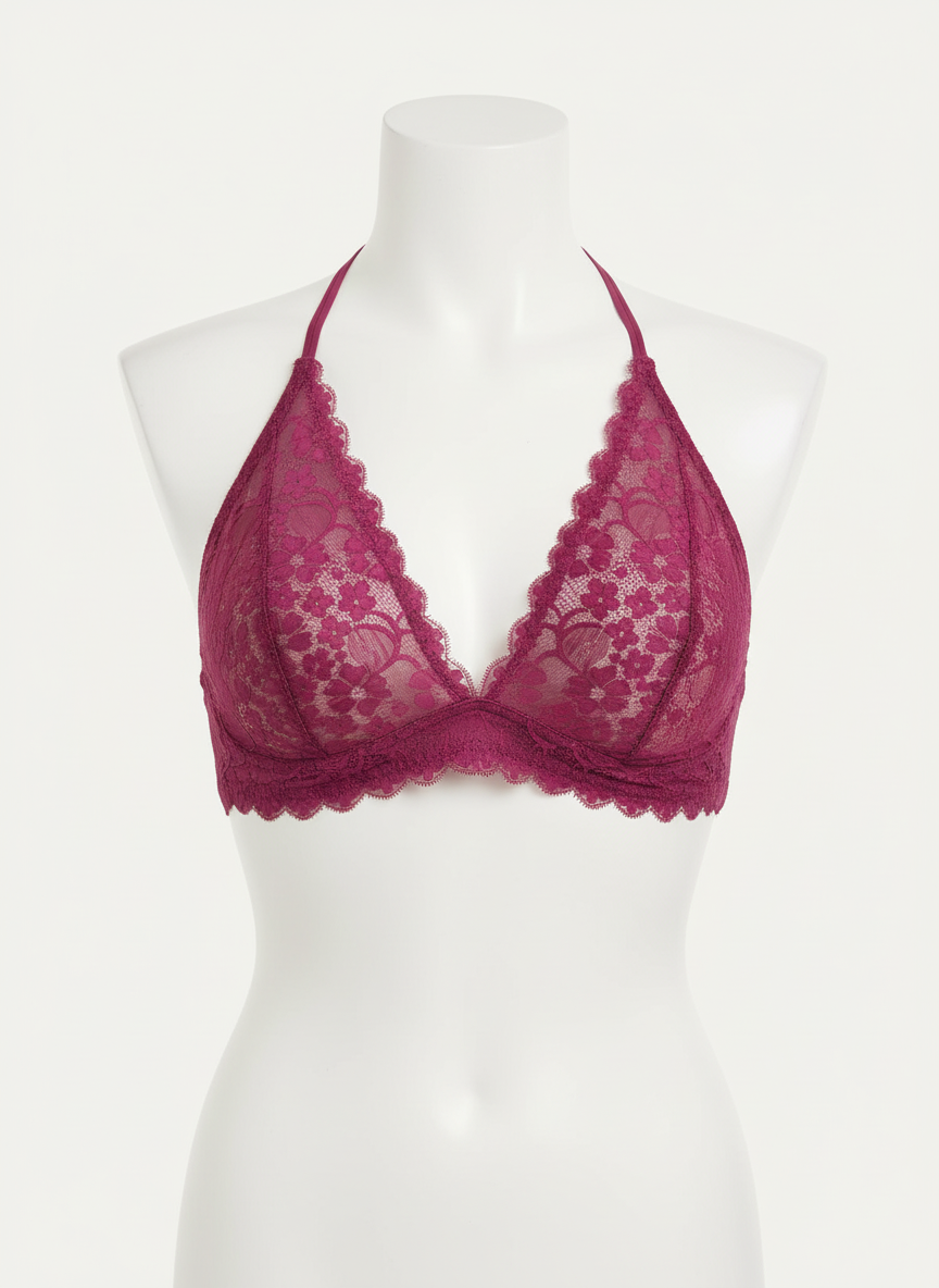 Berry Lace Halter Bralette