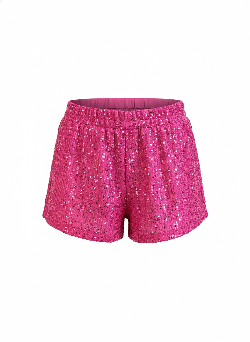 Fuchsia Sequin Shorts