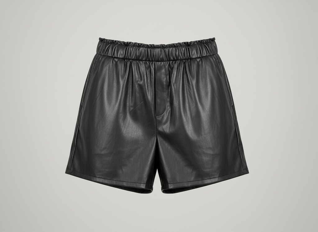 Black Faux Leather Shorts